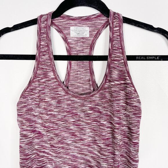 Athleta Small S Purple Spacedye Fastest Track Racerback Tank Top Seamless Scoop - Picture 3 of 10